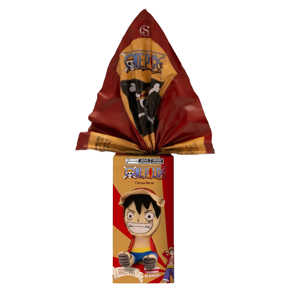 Ovo de Páscoa ao Leite Chaveiro Luffy One Piece 170g, , large. image number 0