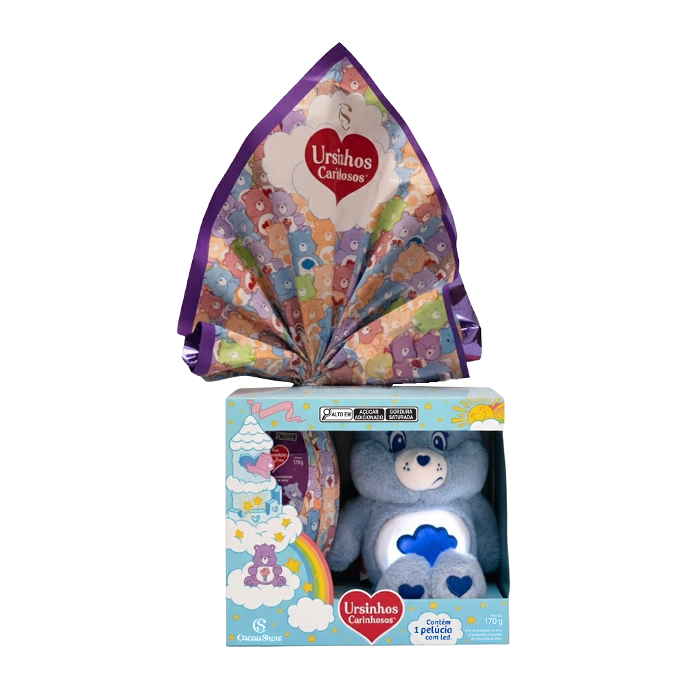 Ovo de Páscoa ao Leite Pelúcia Zangadinho com LED Ursinhos Carinhosos 170g, , large. image number 0